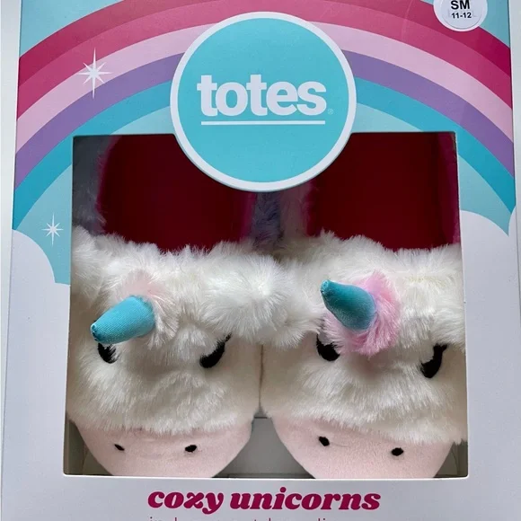 Totes Cozy Unicorns Slippers, NWT, Child Size Small, PERFECT EASTER GIFT! - Picture 1 of 4